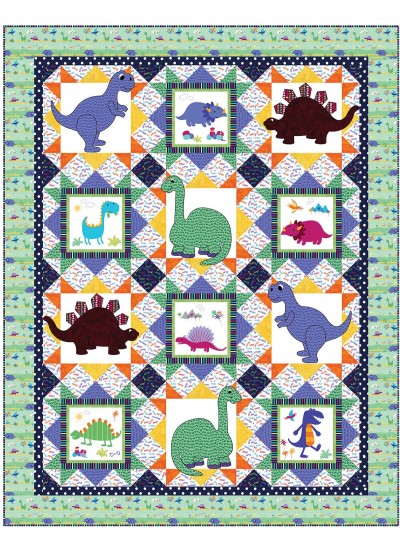 dino World Quilt by heidi pridemore / 67"x85"