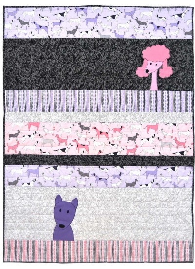 Dog Walk Thick & Thin Quilt by Wendy Gratz /36"x48"