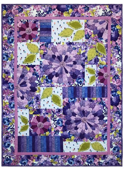 Dressden Fantasy Bloom Quilt by Marinda Stewart /42"x58"