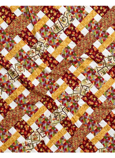 Duck and Weave Quilt by Mariana featuring pumpkin Farm