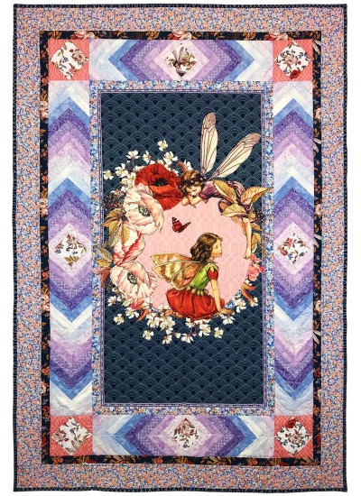 Elderberry Flower Fairies Panel Quilt by Marinda Stewart /41"x60"