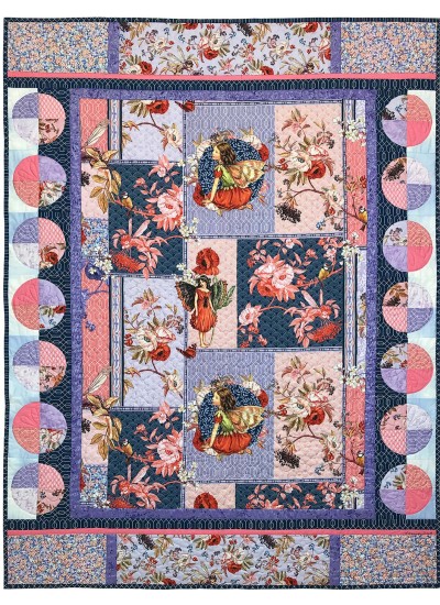 Elderberry Flower Fairies Collage  Quilt by Marinda Stewart /42"x55