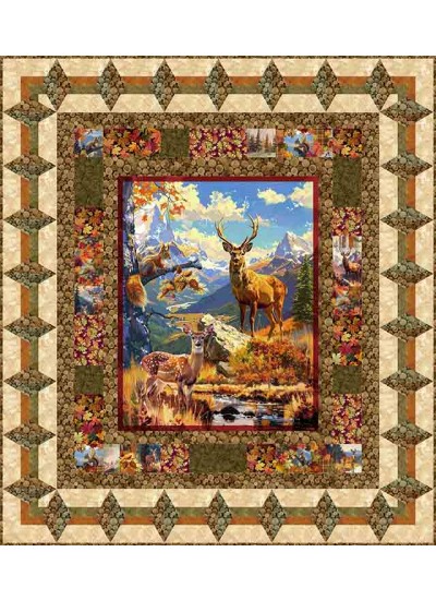 Into the Wild Quilt feat. Epic Woodland by Project House 360- free pattern available June 2027