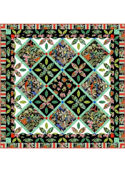 tropical enchantment - exotica by marsha evans moore /72.5"x72.5" 