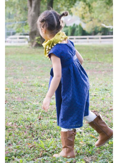 Eyelet Kids Dress - Midnite