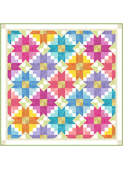Flower Field Quilt feat. Fairy Frost by Marsha Evans Moore
