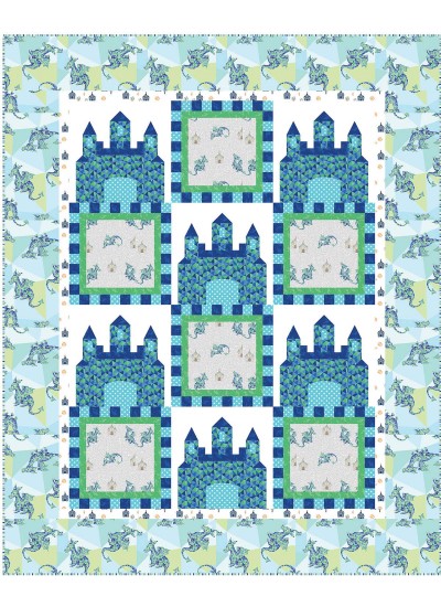 Fairy Tales Aqua Quilt by heidi pridemore /64"x79"