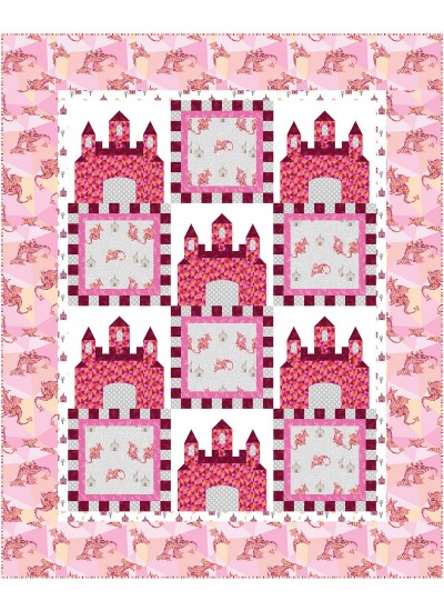 Fairy Tales Pink Quilt by heidi pridemore /64"x79"