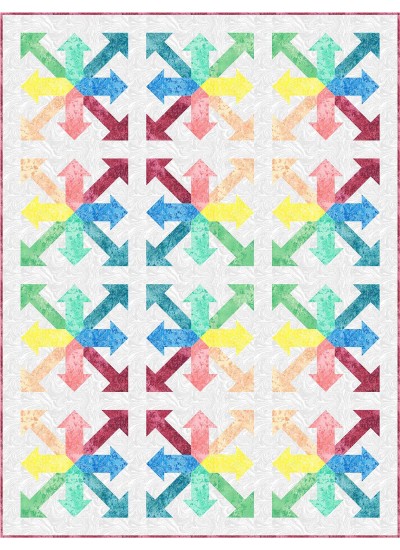 Rainbow Arrows -fairy Frost Quilt by Flying Parrot Quilts 44"x58"