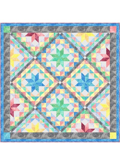 Shimmering Stars -fairy Frost Quilt by Marsha Evans Moore 63.5"x63.5"