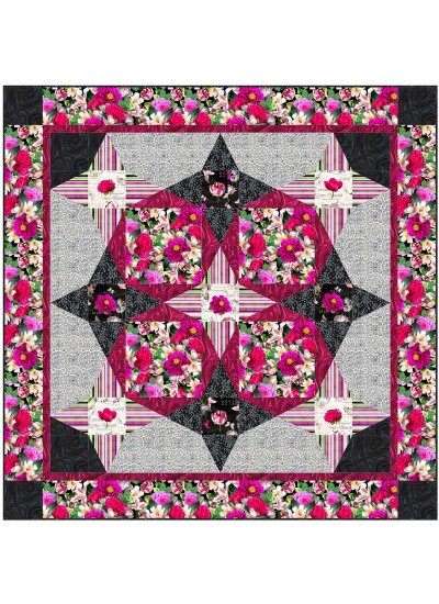 Floral fantasy Quilt by Stephanie Sheridan /57"x57"