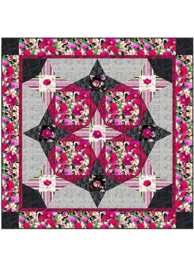 Floral fantasy Quilt by Stephanie Sheridan /57"x57"