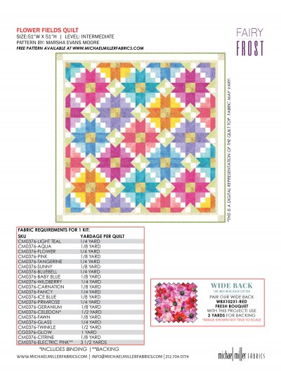 Flower Field Fairy Frost by Marsha Evans Moore Kitting Guide 