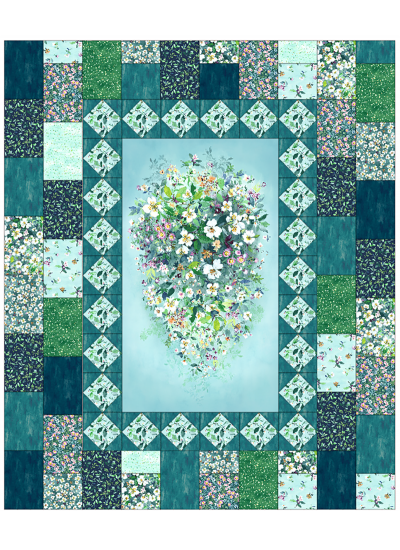 Blooming bouquet Quilt by Slightly Biased Quilts feat. Flower Lake