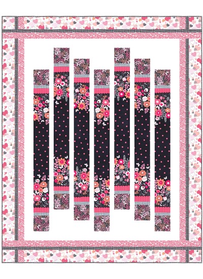 Flutterby Floral Quilt by Heidi Pridemore  /64"x79"