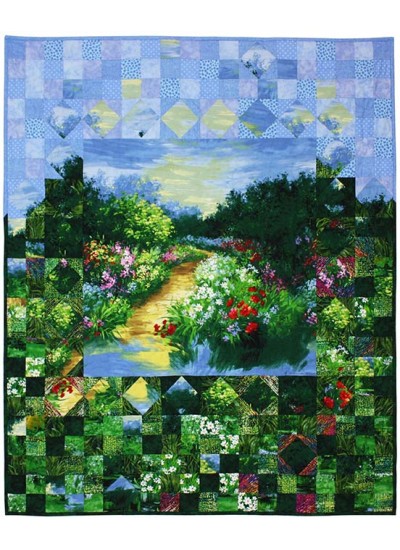Fractured Landscape Quilt by Marinda Stewart - 40x48"