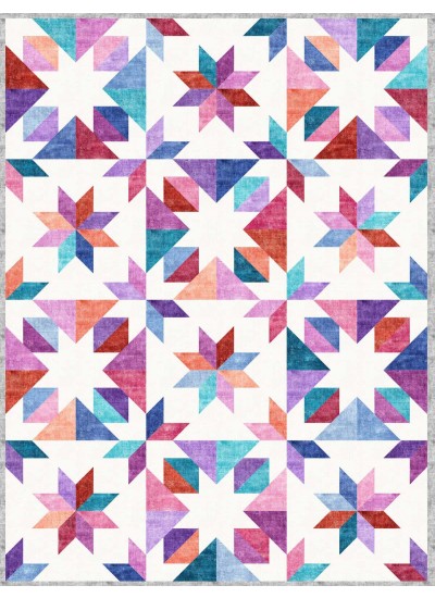 confetti star fresco white quilt by material girlfriends /48"x64"