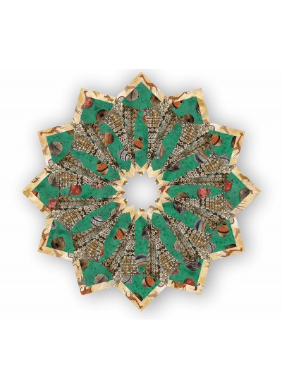 Fold 'n Stitch Wreath from africa quilt by poorhouse quilt designs 