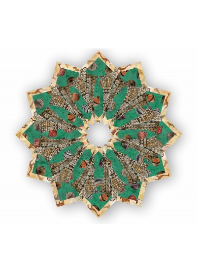 Fold 'n Stitch Wreath from africa quilt by poorhouse quilt designs 