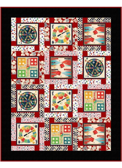 Lets Play game on quilt by christine stainbrook