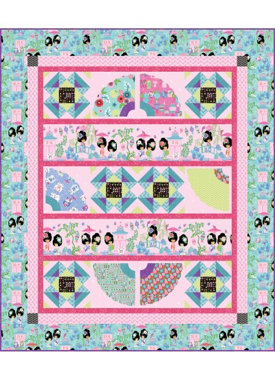 Little Geishas Quilt by Heidi Pridemore /52"x61"