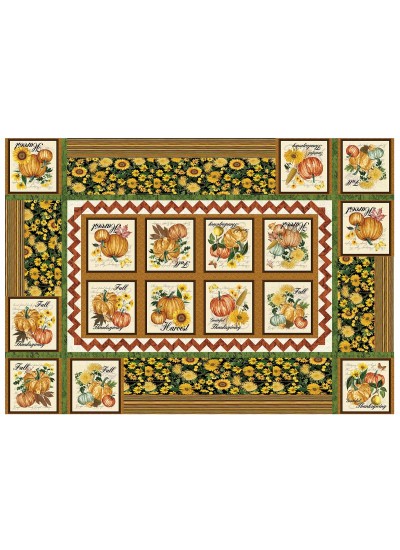 Making it Work Table Cover Grateful by Penni Domikis for Cabin in the woods Quilters 48"x68"