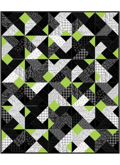 Shades of Gray Graydations Quilt by Heather Valentine of The Sewing Loft 60"x72"
