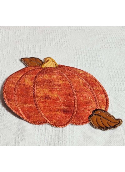 Pumpkin mat made with Hoop Embroidery Patterns from Kreative Kiwi Designs 