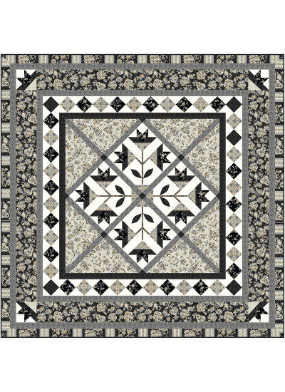 Queens's romance black hampton court by Marsha Evans Moore Quilt 