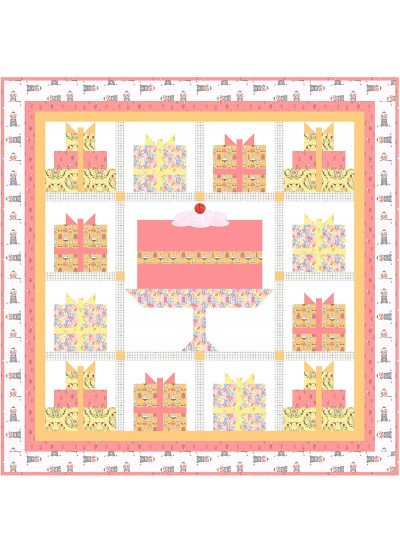 Happy Birthday Sorbet Quilt by Natalie Crabtree /68-1/2"x68-1/2"