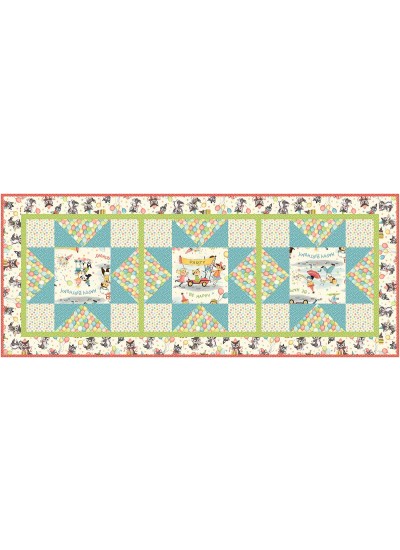 Quick Star Runner Happy Birthday by The Fabric Addict /23"x56.5"