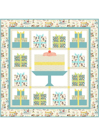Happy Birthday cool Quilt by Natalie Crabtree /78"x78"