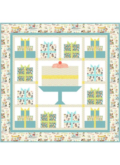 Happy Birthday cool Quilt by Natalie Crabtree /78"x78"