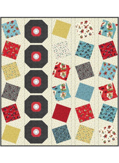 Classic Albums Happy Times Quilt by Natalie Crabtree /60"x66" 