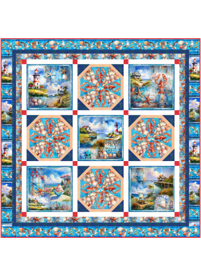 Boothbay Summer Quilt feat. Harbor Days by Marsha Evans Moore - free pattern available February 2027