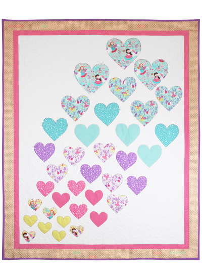 Hearts a Flutter Quilt by Heidi Pridemore  / 57x69"