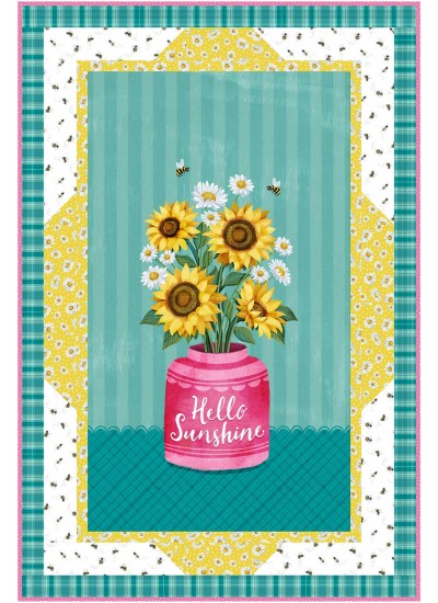 Panel Frames Hello Sunshine Quilt by Swirly Girls Design - 36"x54