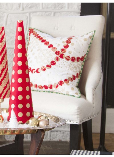 Cranberry Garland Pillow - Holiday Glitz