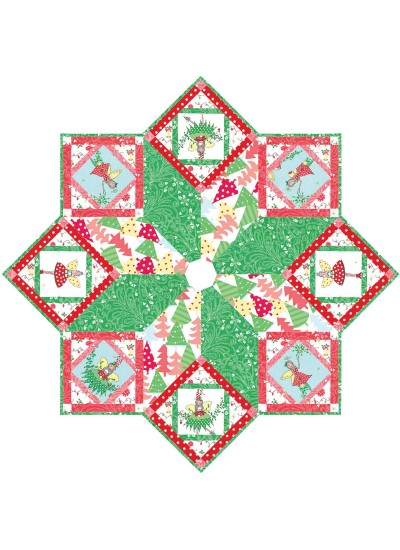 Hollywood Pixie Tree Skirt by Marsha Moore / 50" diameter 