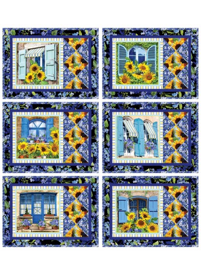 Hourglass Placemats Summer Sunflowers The Fabric Addict/Karen Bialik quilt