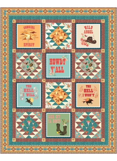 Ready to Ride Quilt feat. Howdy Cowgirl by Project House 360 - free pattern available November, 2025
