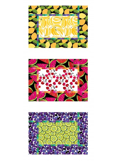 Inside Out Mats Fresh Fruit  by poorhouse quilt designs / 17.5"x12.5"