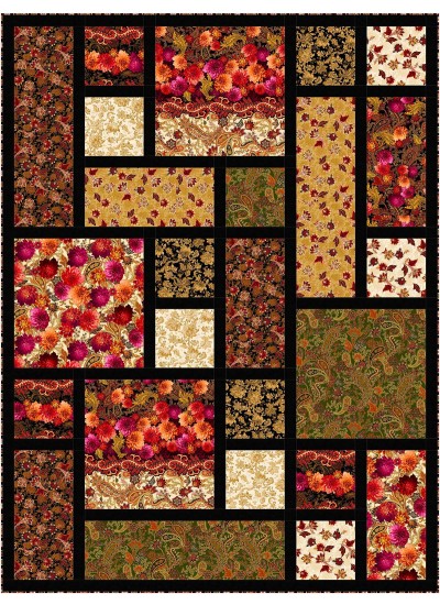 Royal Dream Tiles Quilt feat. Jacobean Dreams by Ladeebug Design