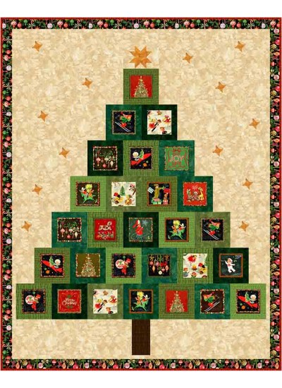 Tree Traditions Quilt feat. Jolly Holiday Kids by Natalie Crabtree- free pattern available May 2027