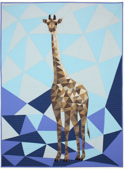 Jungle Abstractions: The Giraffe - Blue by Violet Craft - 44x60"