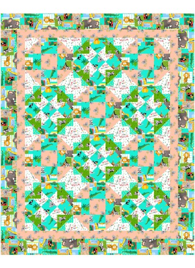 FLUTTERBY BY BEAQUILTER QUILT FEAT. JUNGLE EXPLORERS 