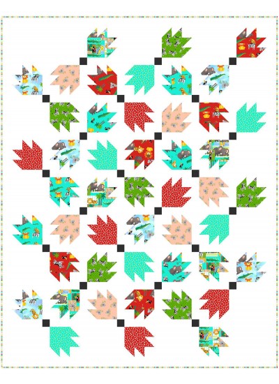 TEA LEAVES BY MEADOW MIST DESIGNS QUILT FEAT. JUNGLE EXPLORERS 