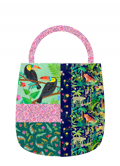 Color Block Tote Quilt feat. Jungle Menagerie By Brianna Roberts