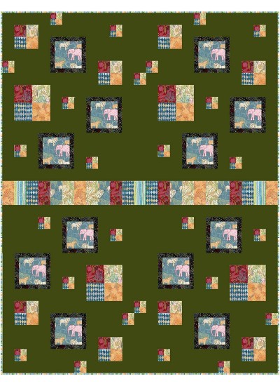 Row House Jungle Vibes Quilt by Kate Colleran 46"x60"