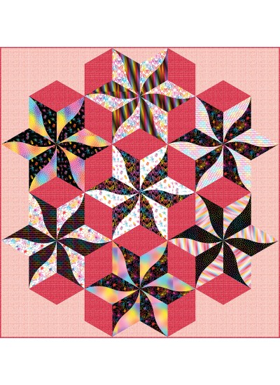 Constellation - Kaleidoscope Quilt by Everyday Stitches 70"x73"